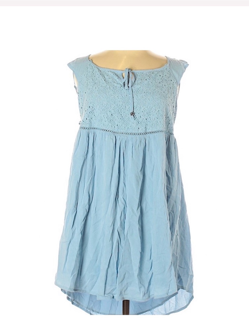 Black Swan Light Blue Eyelet Lace Yoke Dress L